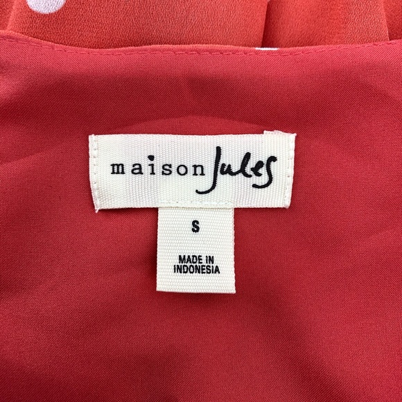 Maison Jules Pink & White Polkadot Romper, NWT - Picture 5 of 8